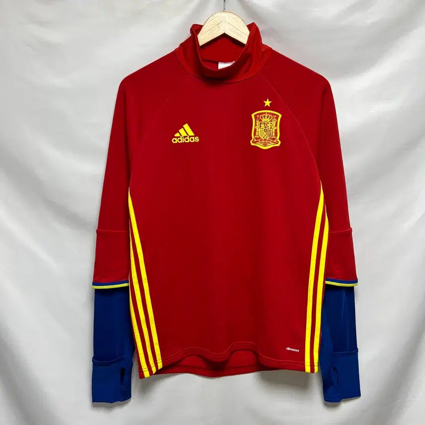 [BUNJANG] Adidas Spain National Football Team Red Training Half-Zip Shell Top / [정품/100] 아디다스 스페인 축구 국대 레드 트레이닝 반집업 쉘탑