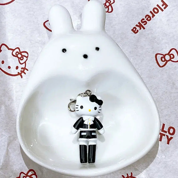 [BUNJANG] Black Long Legs Kitty Figure Keyring / 블랙 롱다리 키티 피규어 키링
