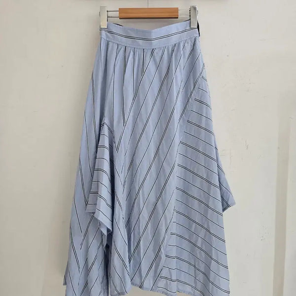 [BUNJANG] System 2022 Multi Color Cotton Blend Midi Skirt / 시스템 2022 스커트