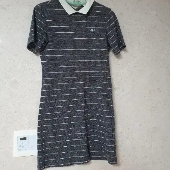 [BUNJANG] Lacoste Striped Collar Dress / 라코스테 단가라 카라 원피스