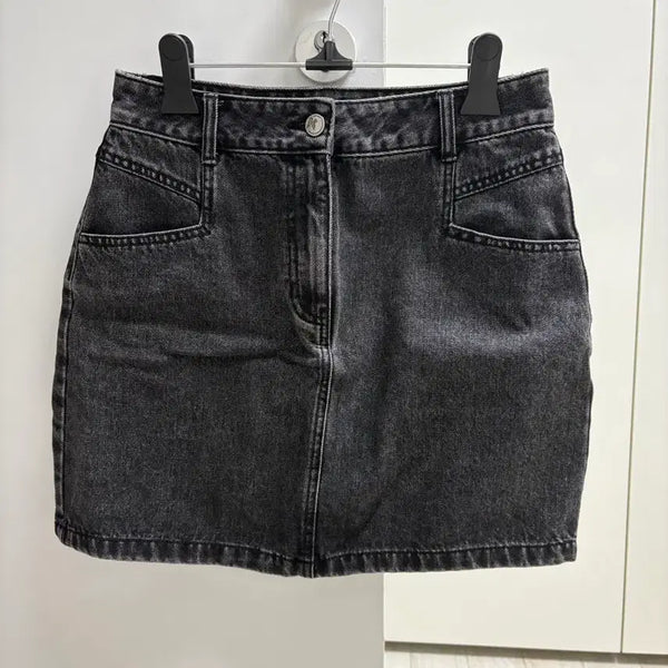[BUNJANG] It MICHAA Mini Denim Skirt (Dark Grey, Size 66) / 잇미샤 미니 데님 스커트(다크 그레이 색상, 66 사이즈)
