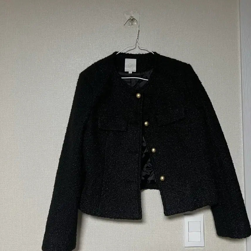 [BUNJANG] UMST Black Tweed Boucle Crop Jacket Size 1 (New) / UMST 블랙 트위드 부클 크롭 자켓 1사이즈(새상품)