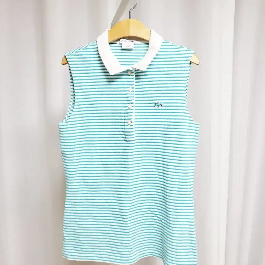 [BUNJANG] Lacoste Sleeveless Collar T-shirt / 라코스테 민소매카라티