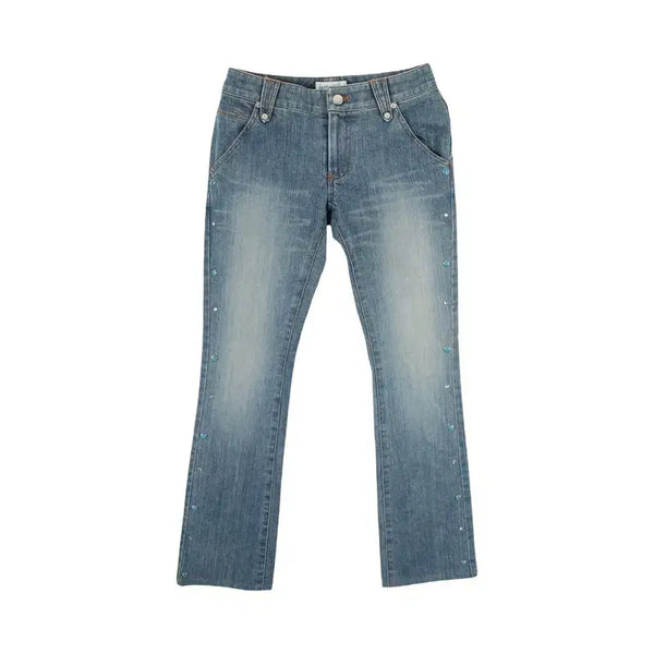 [BUNJANG] Y2K Beaded Denim Pants (Women's M) / JAPAN (WOMEN - M) 코튼 폴리 Y2K 비즈 데님 팬츠