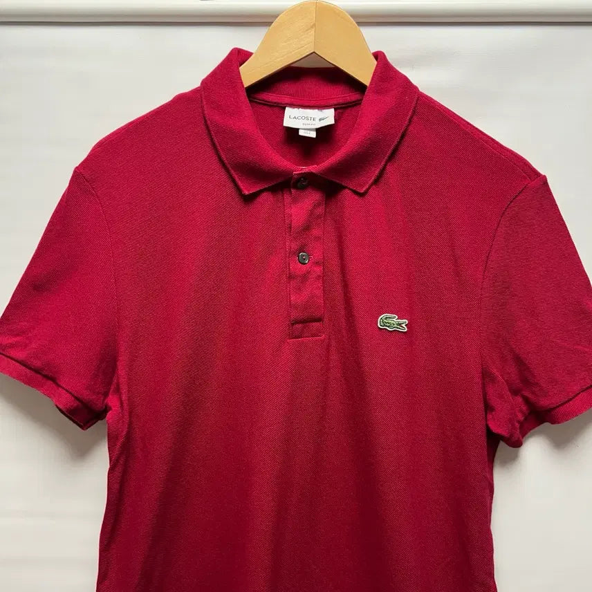 [BUNJANG] Lacoste Burgundy Short Sleeve Polo T-Shirt / [정품/L] 라코스테 버건디 PK 카라티 반팔