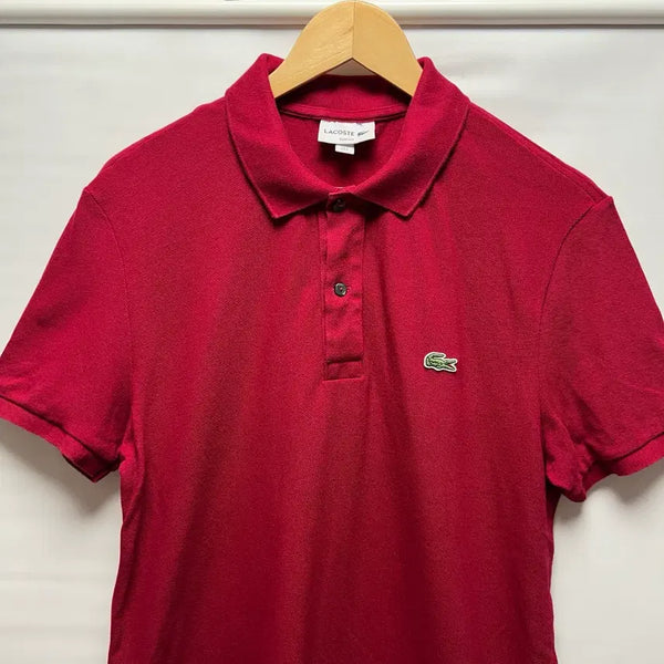 [BUNJANG] Lacoste Burgundy Short Sleeve Polo T-Shirt / [정품/L] 라코스테 버건디 PK 카라티 반팔