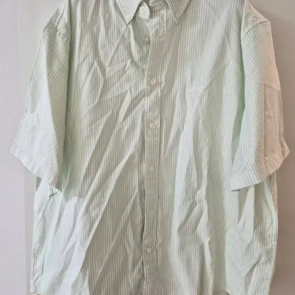 [BUNJANG] Lee Striped Short-Sleeve Shirt (Mint) / 리 반팔 셔츠 민트 스트라이프