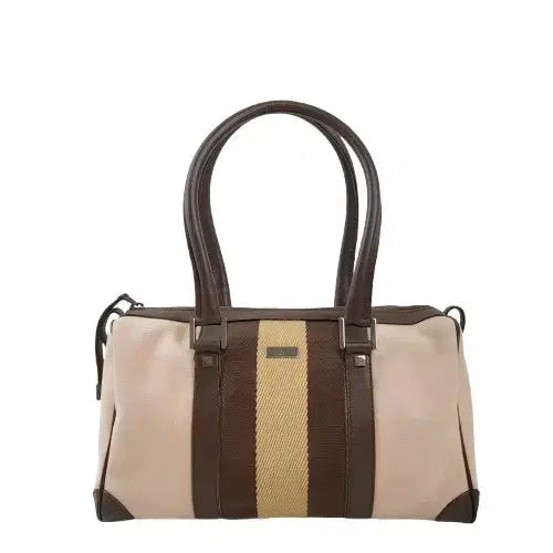 [BUNJANG] Gucci Authentic Vintage Stripe Canvas Boston Bag / 정품 구찌 빈티지 스트라이프 캔버스 보스턴백