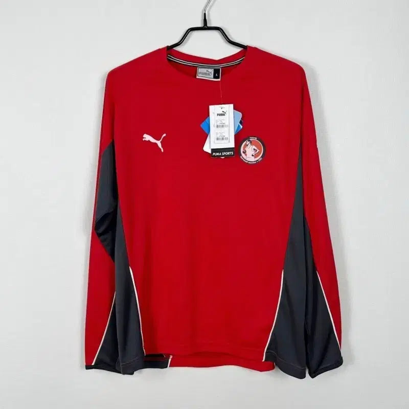 [BUNJANG] Puma Red Long Sleeve Sportswear T-Shirt (L, 100) / 푸마/새제품 스포츠 긴팔 티 라운드 운동 L 100/라덴