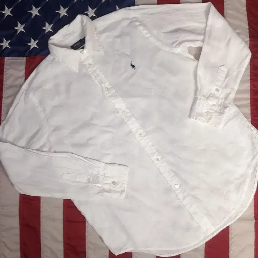 [BUNJANG] Polo Ralph Lauren Original New White Linen Shirt (Size Medium) / 특A급 오리지날 신형 폴로랄프로렌 화이트 린넨 셔츠