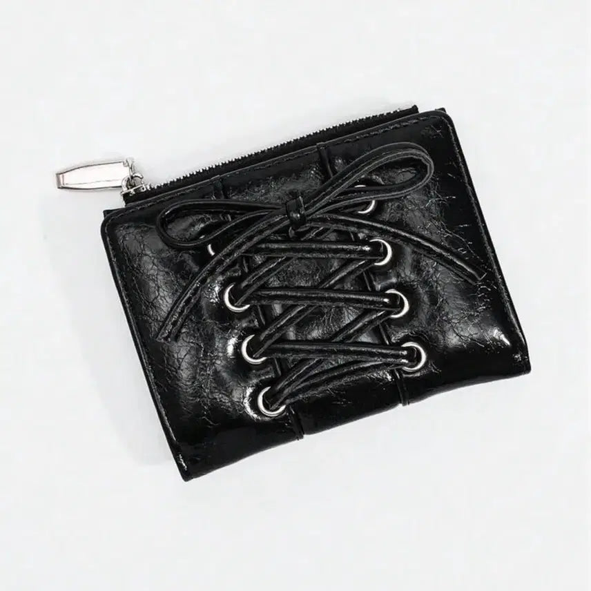 [BUNJANG] Ribbon Bifold Wallet Black / 리본 반지갑 블랙