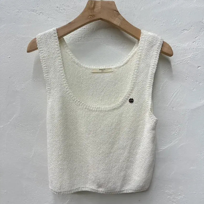 [BUNJANG] Moiety Seoul Women's Sleeveless Knit Cropped T-Shirt Ivory / 모이어티서울 여 티셔츠 아이보리/니트/크롭/민소매 44-55