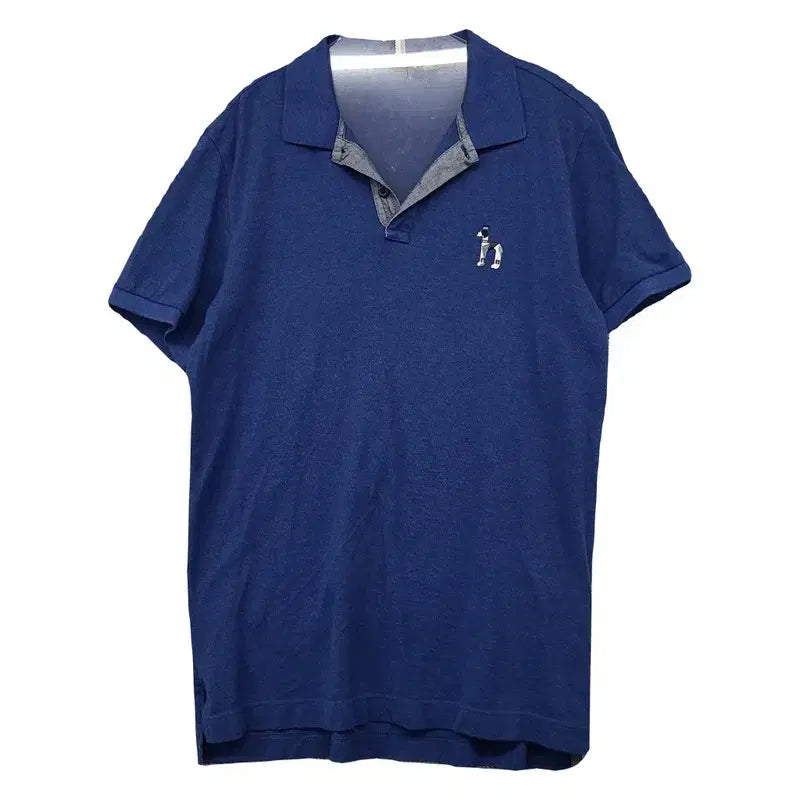 [BUNJANG] Hazzys Navy Logo Short-Sleeve Polo Shirt 105 / 해지스 네이비 로고 반팔 카라티 105