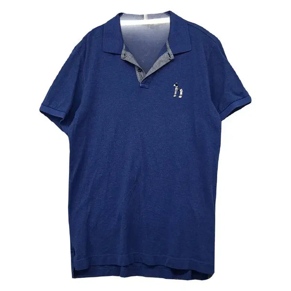 [BUNJANG] Hazzys Navy Logo Short-Sleeve Polo Shirt 105 / 해지스 네이비 로고 반팔 카라티 105