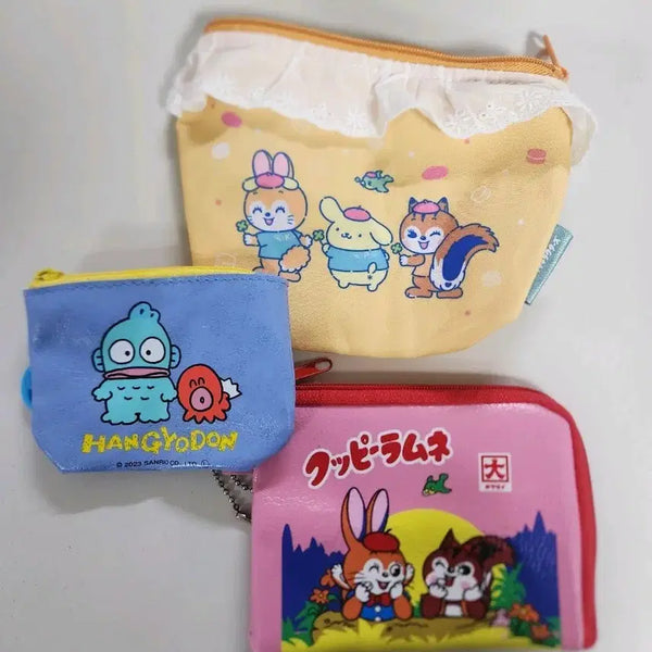 [BUNJANG] Sanrio Cupy Ramune Character Pouch Set (3 Designs) / 산리오, 큐피라무네  캐릭터 파우치 3종