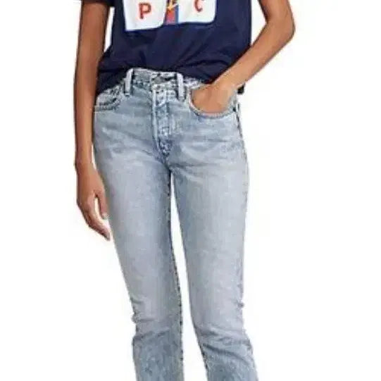 [BUNJANG] Polo Ralph Lauren RLPC Flag Cotton T-Shirt Navy / 새거) 폴로 랄프로렌 RLPC 플래그 코튼 티셔츠 네이비