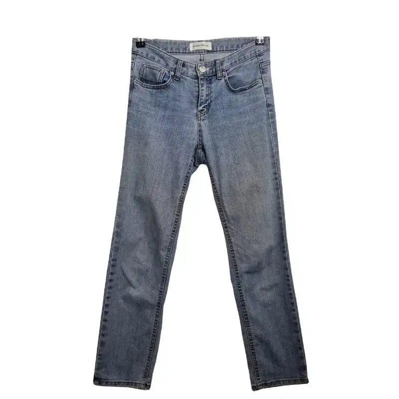 [BUNJANG] BY MINA Washed Blue Straight Fit Denim Jeans (26 inches) / BY MINA 바이미나 워싱 블루 일자핏 데님 [26인치]