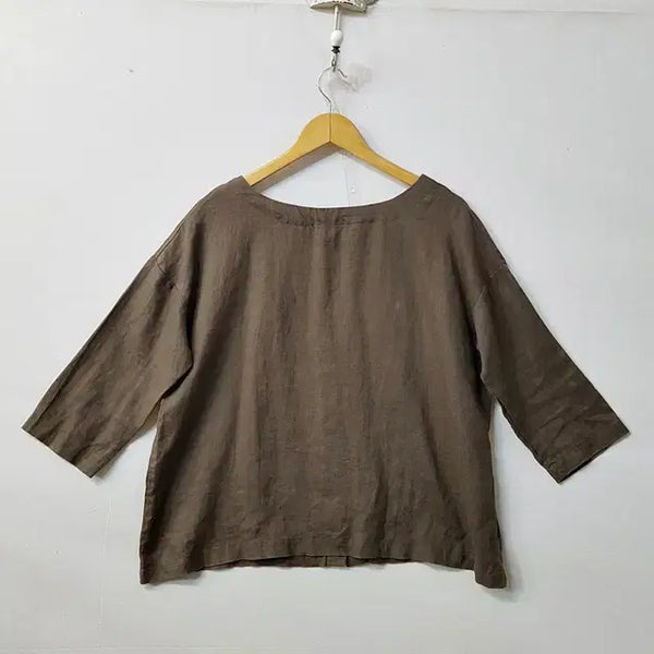 [BUNJANG] D.g.y 100% Linen Blouse - Brown / D.g.y 린넨 100% 블라우스 브라운