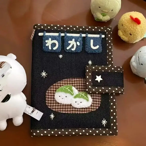 [BUNJANG] A6 Embroidered Denim Dumpling Book Cover Diary Cover / (새상품) A6 자수 데님 만두 북커버 다이어리커버
