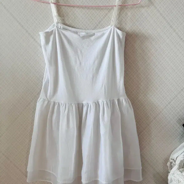 [BUNJANG] White Sleeveless Mini Dress / 화이트 민소매 나시원피스