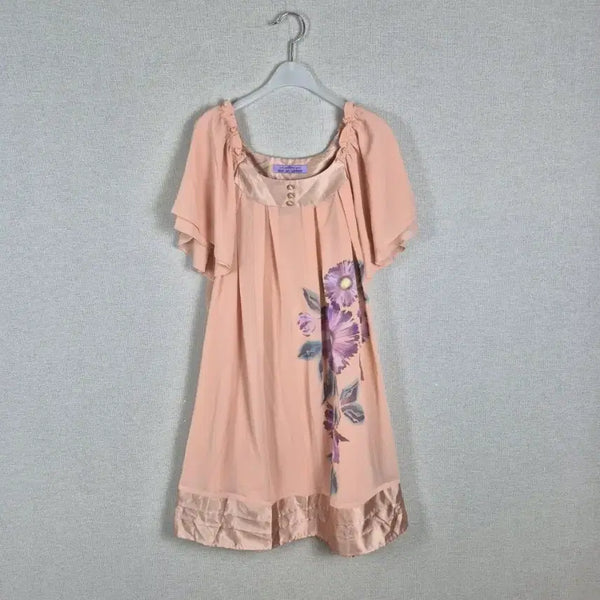 [BUNJANG] Women's Pink Chiffon Dress (New, Tagless) / (#55,66추천/택없는새상품)핑크 쉬폰 원피스