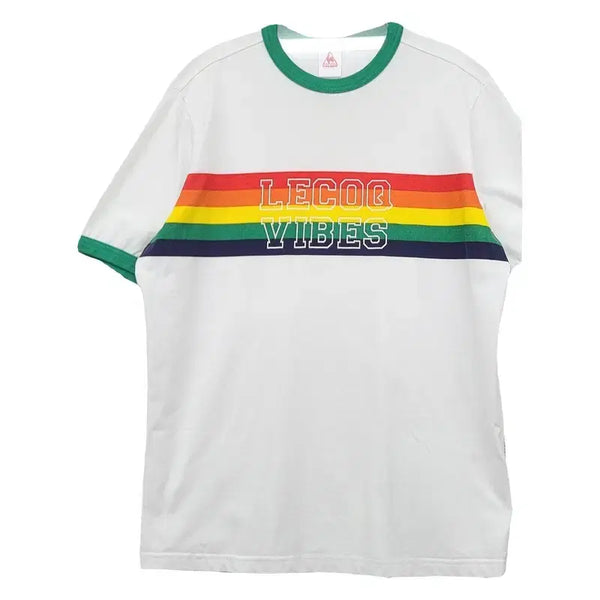 [BUNJANG] Le Coq Sportif Printing White T-Shirt (M) / 르꼬끄 스포츠 프린팅 화이트 반팔티 M