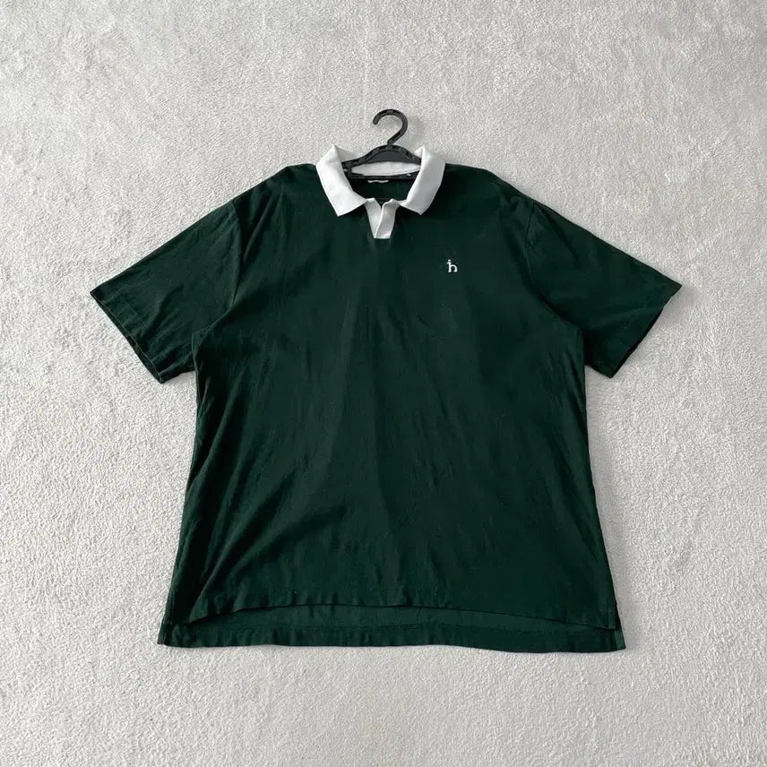 [BUNJANG] Hazzys Men's Iconic Short Sleeve Polo T-Shirt XXL Green / XXL 헤지스 신형 아이코닉 반팔카라티셔츠 110
