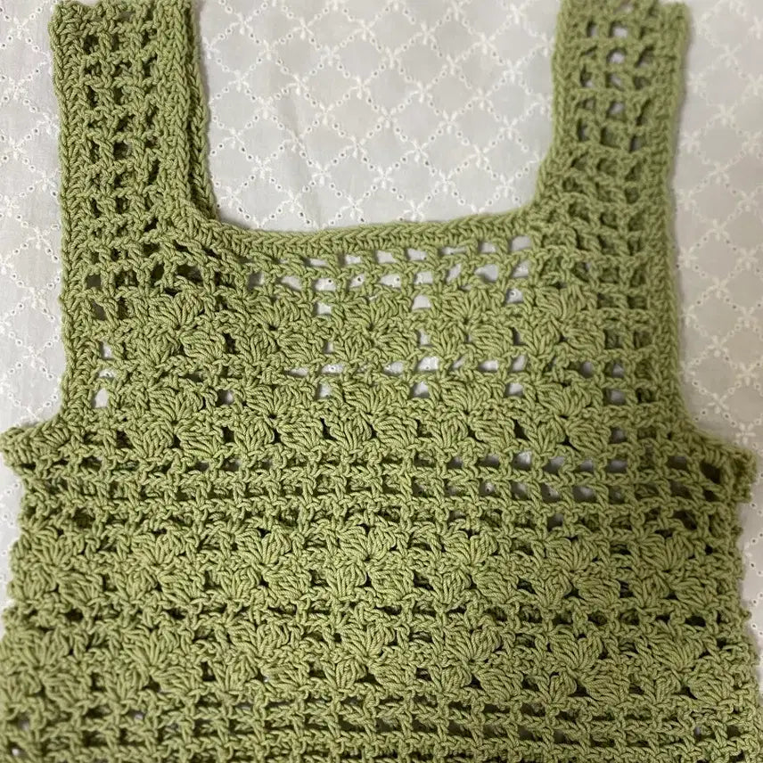 [BUNJANG] Hand-Knitted Four-Season Crochet Bali Crop Top Bustier / 떠놓고 안입은 뜨개사계절 코바늘 발리 크롭탑 뷔스티에