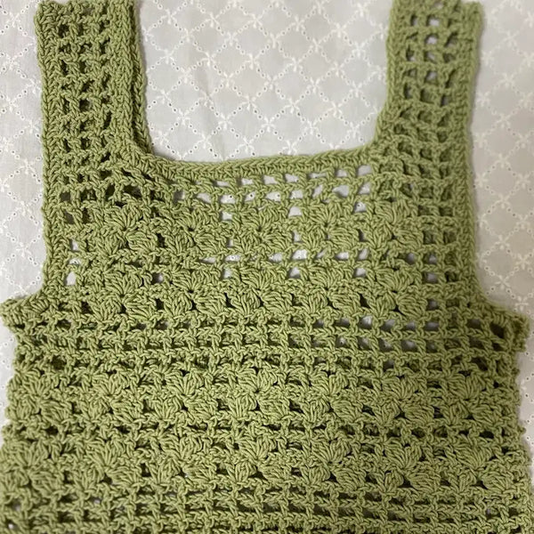 [BUNJANG] Hand-Knitted Four-Season Crochet Bali Crop Top Bustier / 떠놓고 안입은 뜨개사계절 코바늘 발리 크롭탑 뷔스티에