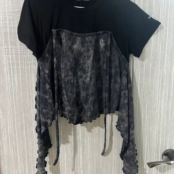 [BUNJANG] Fancy Club Black Layered T-Shirt / (새상품)팬시클럽 블랙 레이어드 티셔츠