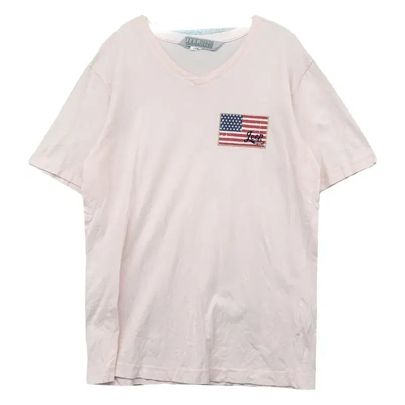 [BUNJANG] Jeep Light Pink Short Sleeve T-Shirt L (100) / 지프 라이트 핑크 반팔티 L(100)