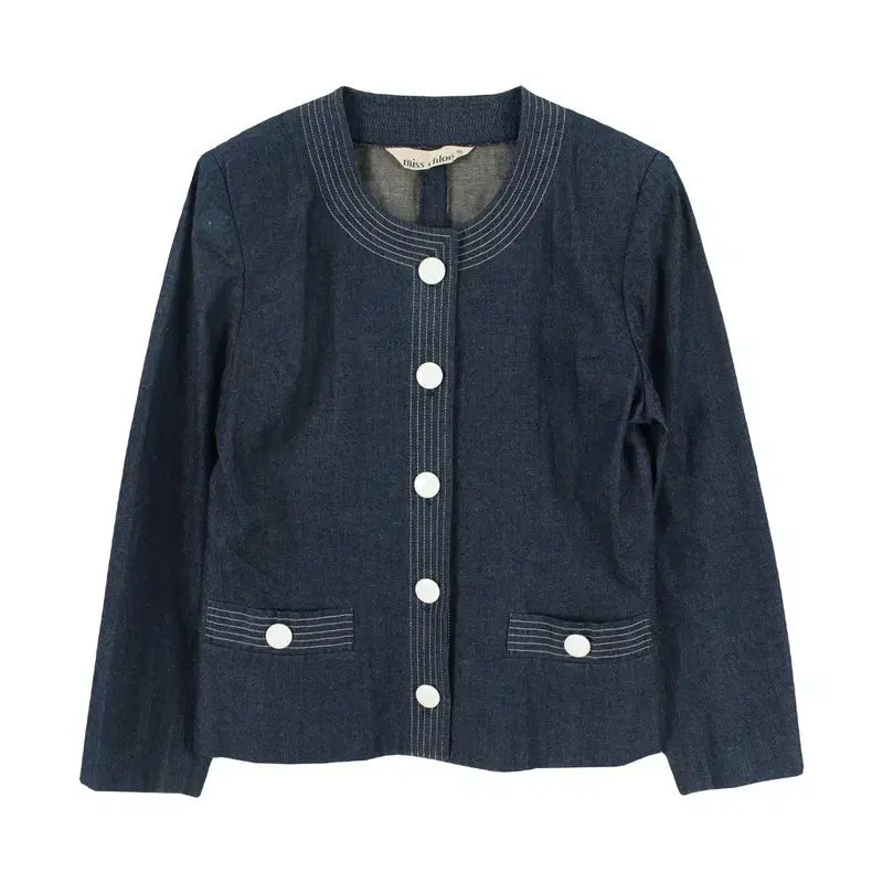 [BUNJANG] Chloé Cotton Mandarin Collar Denim Jacket (Women's M/L) / 끌로에 (WOMEN - M/L) 코튼 차이나카라 데님 자켓
