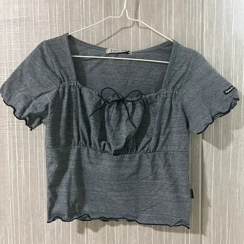 [BUNJANG] Fancy Club Blue-Gray Shirring T-Shirt / (새상품)팬시클럽 블루그레이 셔링티
