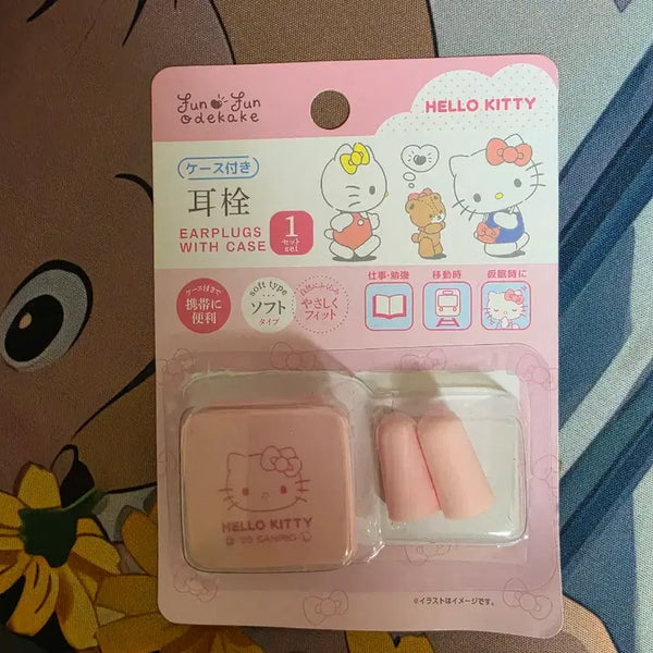 [BUNJANG] Hello Kitty Portable Earplug Case Pink / (정품)헬로키티 휴대용 귀마개 소품 사각케이스 핑크