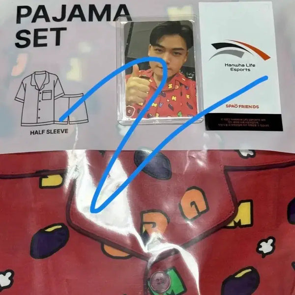 [BUNJANG] SPAO Hanwha Life Esports Gumayusi Short Sleeve Pajama Set / 스파오 한화생명e스포츠 구마유시 반팔 파자마 잠옷