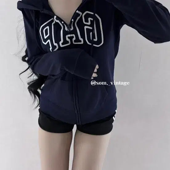 [BUNJANG] GAP Navy Hooded Zip-Up Sweatshirt / GAP 후드 집업 네이비