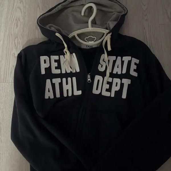[BUNJANG] Colorblock Embroidered Patch Lettering Unique Hip Y2K Zip-Up Hoodie / 배색 자수패치 레터링 유니크 힙 y2k 후드집업