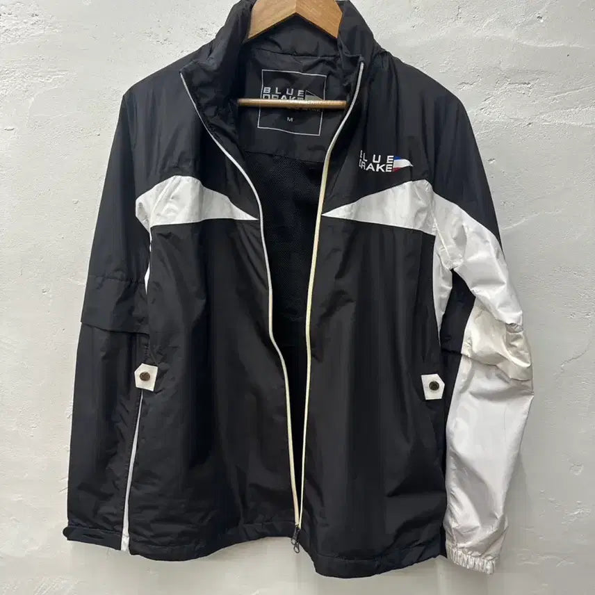 [BUNJANG] Bluedrake Men's Windbreaker Black / 블루드레이크 남 바람막이 블랙/골프/집업/후드/긴팔 M