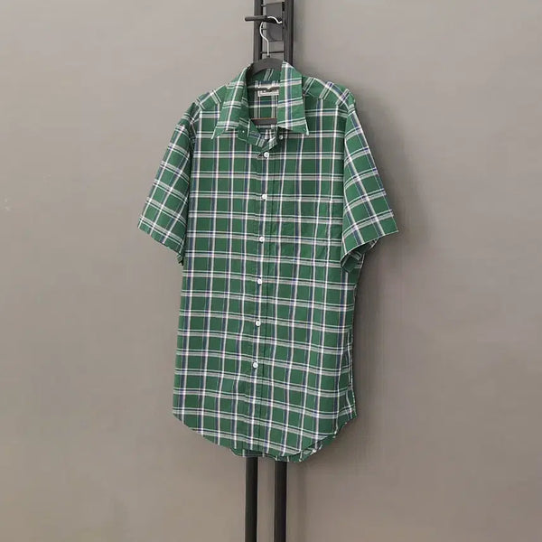 [BUNJANG] L.L.Bean 90s Poplin Cotton Button-Down Shirt Green Check M (100) / L.L.Bean 90's 엘엘빈 포플린코튼 버튼다운&포켓 체크셔츠M100