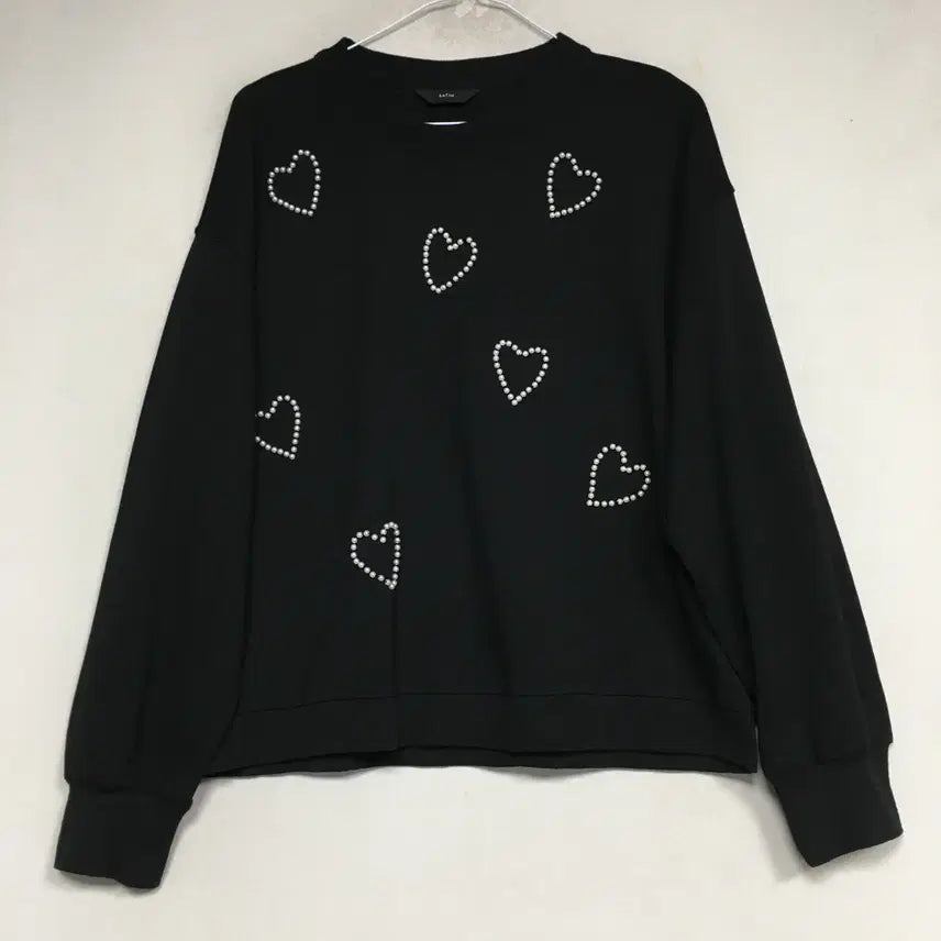 [BUNJANG] SATIN Heart Pearl Sweatshirt / SATIN 샤틴 하트 진주 맨투맨 55