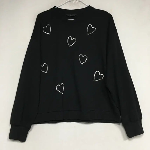 [BUNJANG] SATIN Heart Pearl Sweatshirt / SATIN 샤틴 하트 진주 맨투맨 55