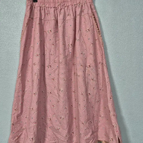 [BUNJANG] Lace Trim Floral Cotton Skirt / 레이스배색 잔꽃가라 코튼 스커트 66~77
