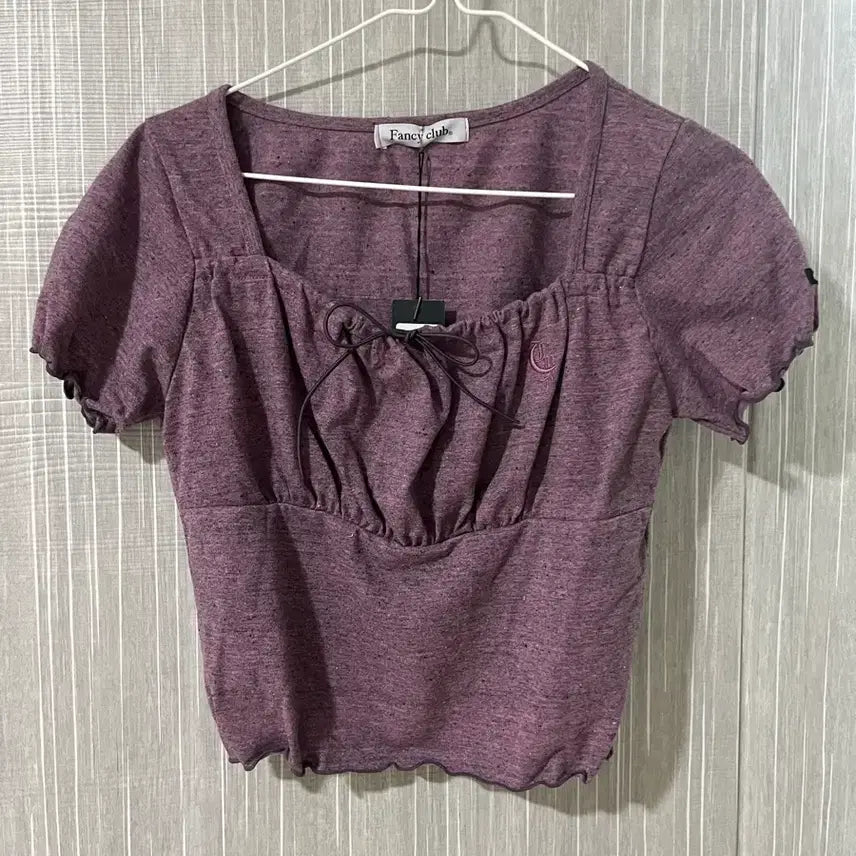 [BUNJANG] Fancy Club Purple Frill Shirring T-shirt / (새상품)팬시클럽 퍼플 프릴 셔링티