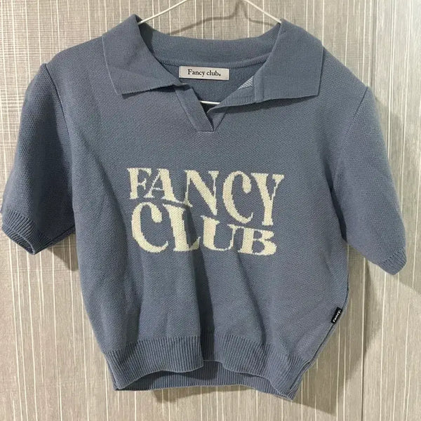 [BUNJANG] Fancy Club Blue Collar T-shirt / (새상품)팬시클럽 블루 카라티