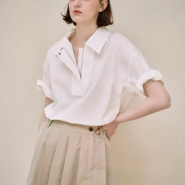 [BUNJANG] Loewe Cropped String Blouse / 루에브르 크롭 스트링 블라우스