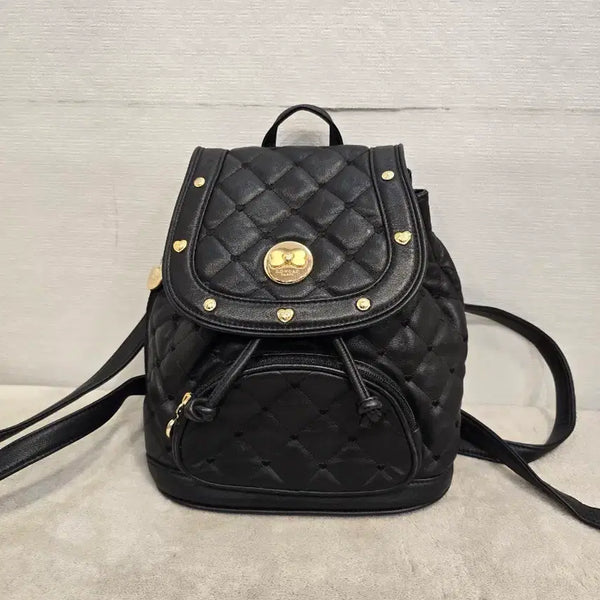 [BUNJANG] Lovecat Quilting Mini Backpack Black / 러브캣 퀼팅 미니 백팩 블랙