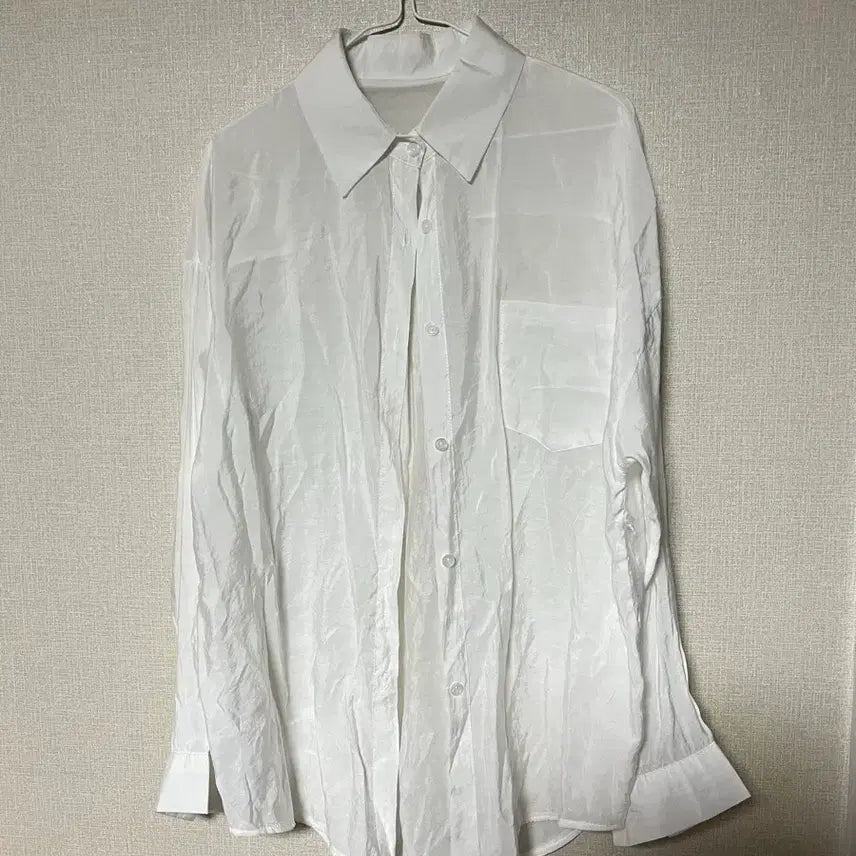 [BUNJANG] Women's White Linen Shirt (New) / 여성 화이트 린넨 셔츠 (새상품)