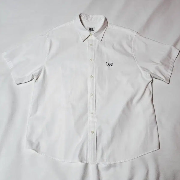 [BUNJANG] Lee Unisex Oxford Oversized Short Sleeve Shirt White / [깨끗] LEE 남여공용 옥스퍼드 오버핏 반팔셔츠 화이트