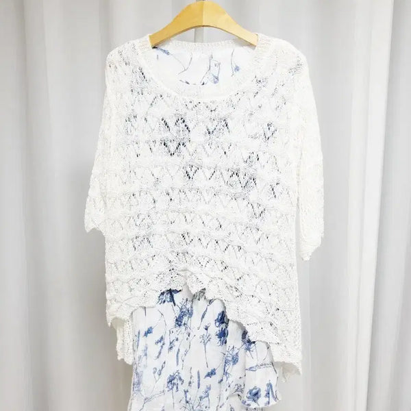 [BUNJANG] Half-Sleeve Long Top / 일체형 롱7부상의