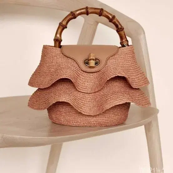 [BUNJANG] Helen Kaminski Black Raffia Shoulder Tote Bag / 헬렌카민스키 블랙 라피아백 숄더 토트백